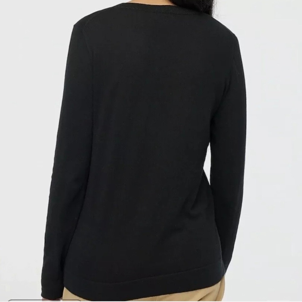 *NWT J. Crew Women's Black Wool Cotton Blend Teddie Sweater Crew Neck Small - Picture 2 of 5